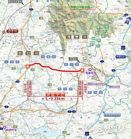 계룡시, 두마-노성 간 지방도 확포장공사 본격 추진 나서